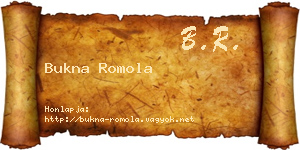 Bukna Romola névjegykártya